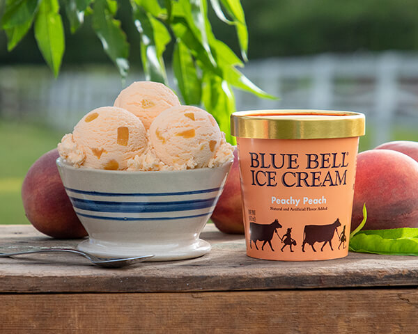 Blue Bell Peachy Peach Ice Cream in pint