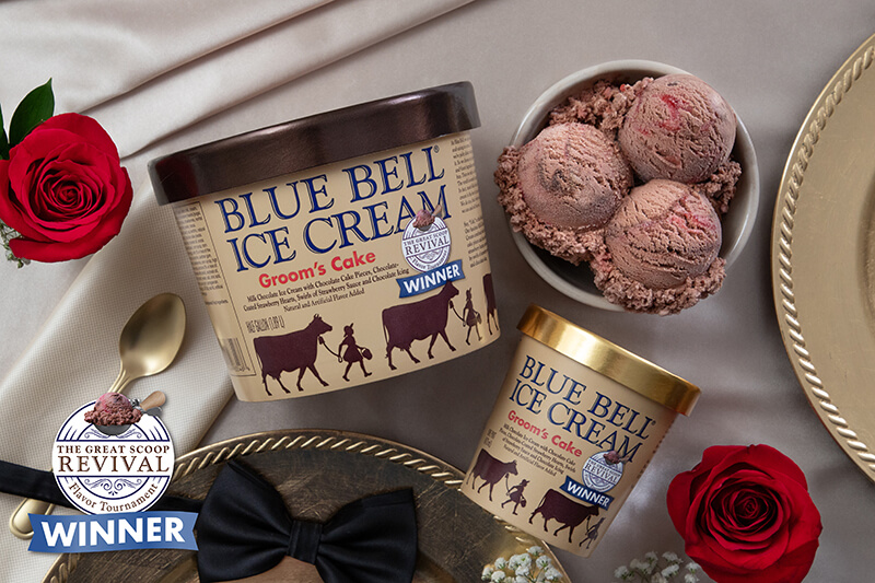 Blue Bell Groom's Cake Ice Cream in half gallon and pint